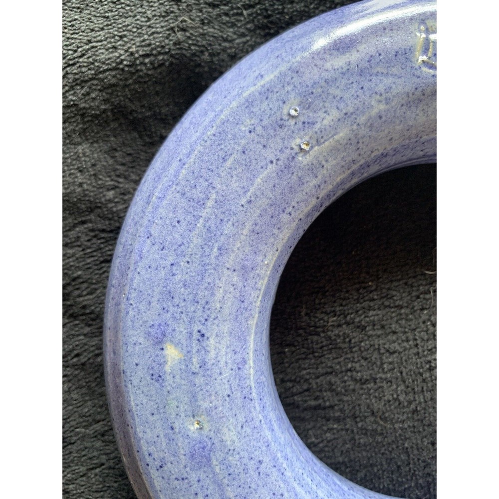 Vintage "The Potter's House" Folk Art Glazed Pottery Ring Flask Bottle - Picture 10 of 11